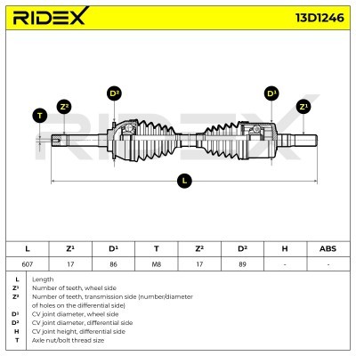 Półoś Napędowa RIDEX 13D1246 13D1246 - foto 7