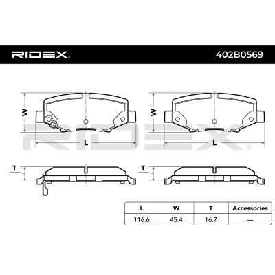 Klocki hamulcowe RIDEX 402B0569 402B0569 - foto 6