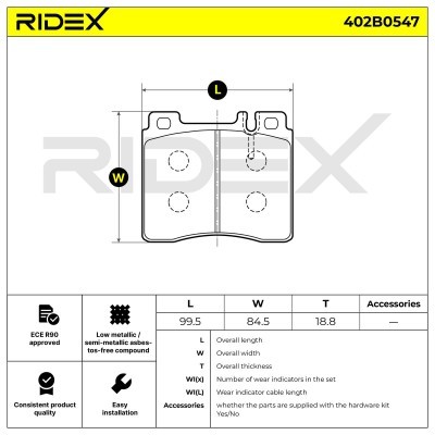 Klocki hamulcowe RIDEX 402B0547 402B0547 - foto 8