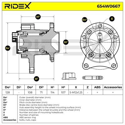 Łożysko Koła RIDEX 654W0667 654W0667 - foto 7