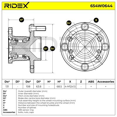 Łożysko Koła RIDEX 654W0644 654W0644 - foto 5