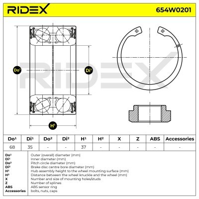 Łożysko Koła RIDEX 654W0201 654W0201 - foto 7