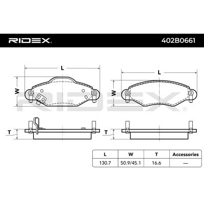 Klocki hamulcowe RIDEX 402B0661 402B0661 - foto 3