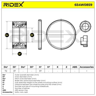 Łożysko Koła RIDEX 654W0859 654W0859 - foto 5