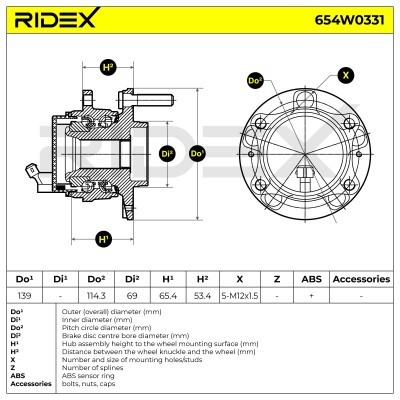 Łożysko Koła RIDEX 654W0331 654W0331 - foto 6