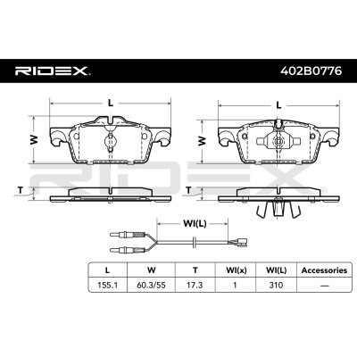 Klocki hamulcowe RIDEX 402B0776 402B0776 - foto 3