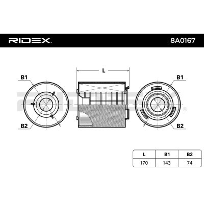 Filtr Powietrza RIDEX 8A0167 8A0167 - foto 5