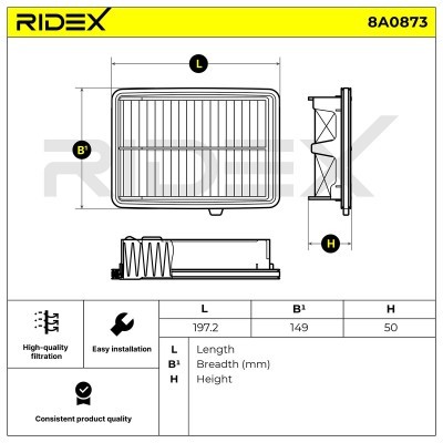 Filtr Powietrza RIDEX 8A0873 8A0873 - foto 6