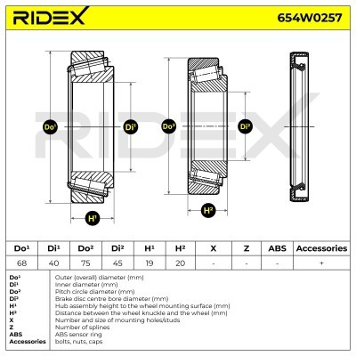 Łożysko Koła RIDEX 654W0257 654W0257 - foto 6