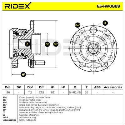 Łożysko Koła RIDEX 654W0889 654W0889 - foto 6