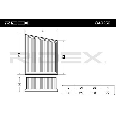 Filtr Powietrza RIDEX 8A0250 8A0250 - foto 4