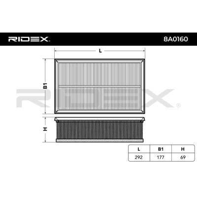 Filtr Powietrza RIDEX 8A0160 8A0160 - foto 3