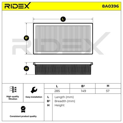 Filtr Powietrza RIDEX 8A0396 8A0396 - foto 6