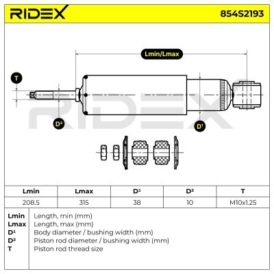 Amortyzator RIDEX 854S2193 854S2193 - foto 8