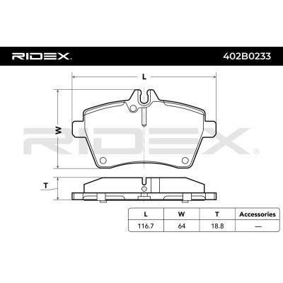 Klocki hamulcowe RIDEX 402B0233 402B0233 - foto 3