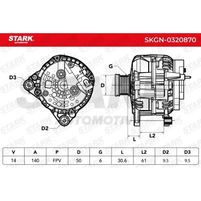 Alternator Stark SKGN-0320870 SKGN-0320870 - foto 6