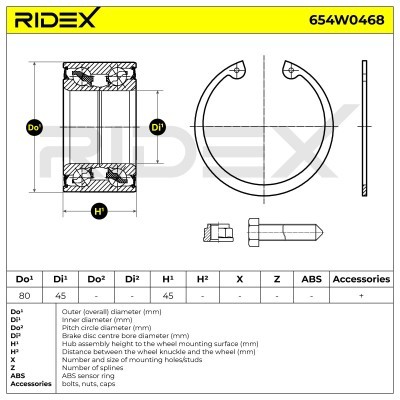 Łożysko Koła RIDEX 654W0468 654W0468 - foto 3