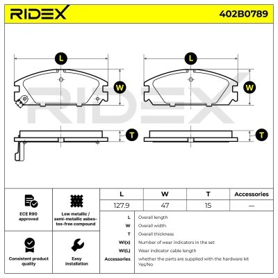 Klocki hamulcowe RIDEX 402B0789 402B0789 - foto 4