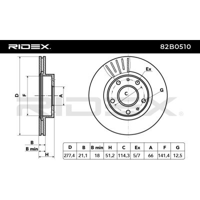 Tarcza hamulcowa RIDEX 82B0510 82B0510 - foto 6