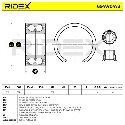 Łożysko Koła RIDEX 654W0473 654W0473 - foto 3