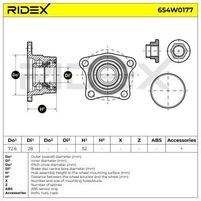 Łożysko Koła RIDEX 654W0177 654W0177 - foto 3