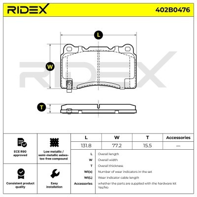 Klocki hamulcowe RIDEX 402B0476 402B0476 - foto 7