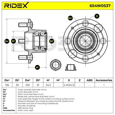 Łożysko Koła RIDEX 654W0537 654W0537 - foto 5