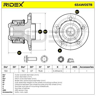 Łożysko Koła RIDEX 654W0578 654W0578 - foto 6
