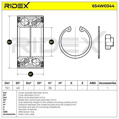 Łożysko Koła RIDEX 654W0344 654W0344 - foto 7