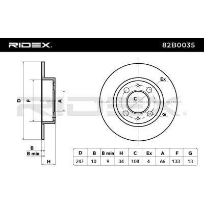 Tarcza hamulcowa RIDEX 82B0035 82B0035 - foto 5