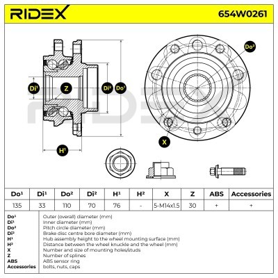 Łożysko Koła RIDEX 654W0261 654W0261 - foto 5