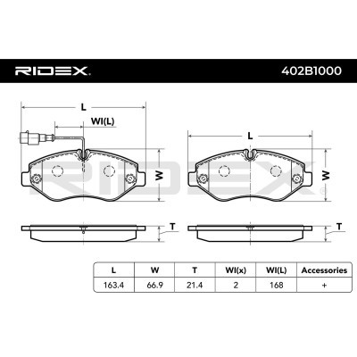 Klocki hamulcowe RIDEX 402B1000 402B1000 - foto 8