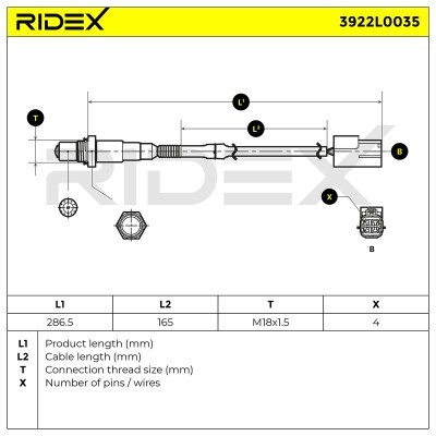 Sonda Lambda RIDEX 3922L0035 3922L0035 - foto 6