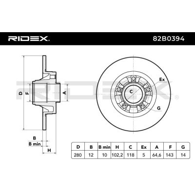 Tarcza hamulcowa RIDEX 82B0394 82B0394 - foto 5