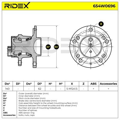Łożysko Koła RIDEX 654W0696 654W0696 - foto 6