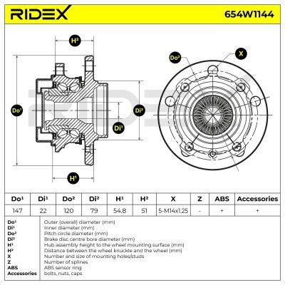 Łożysko Koła RIDEX 654W1144 654W1144 - foto 8