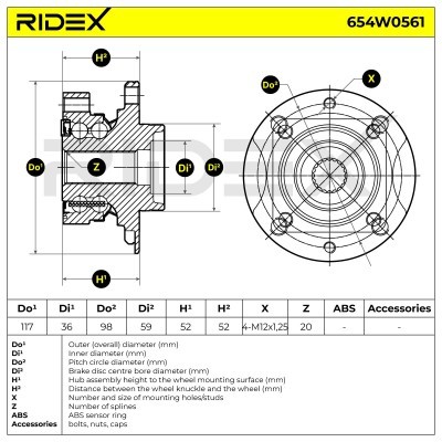 Łożysko Koła RIDEX 654W0561 654W0561 - foto 5