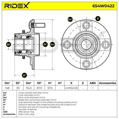 Łożysko Koła RIDEX 654W0422 654W0422 - foto 5