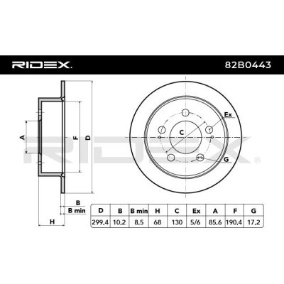 Tarcza hamulcowa RIDEX 82B0443 82B0443 - foto 3