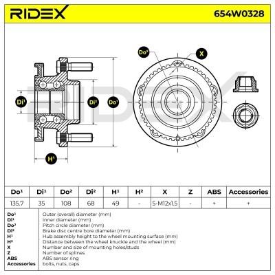 Łożysko Koła RIDEX 654W0328 654W0328 - foto 6