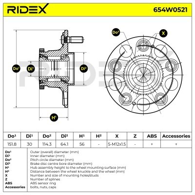 Łożysko Koła RIDEX 654W0521 654W0521 - foto 2