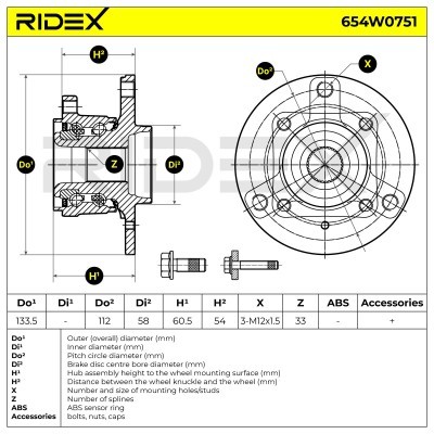 Łożysko Koła RIDEX 654W0751 654W0751 - foto 5