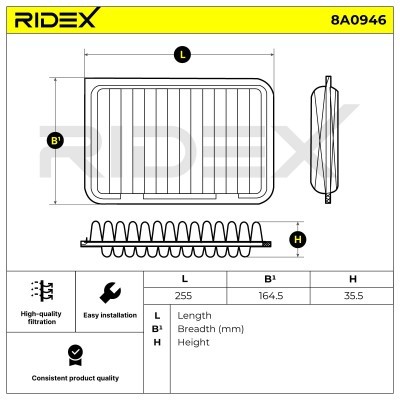 Filtr Powietrza RIDEX 8A0946 8A0946 - foto 6