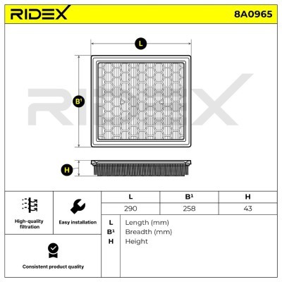 Filtr Powietrza RIDEX 8A0965 8A0965 - foto 9