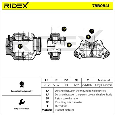 Zacisk Hamulcowy RIDEX 78B0841 78B0841 - foto 6