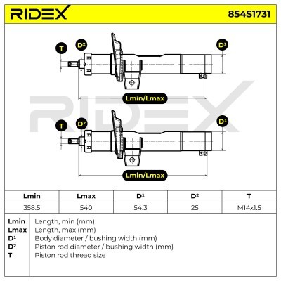 Amortyzator RIDEX 854S1731 854S1731 - foto 10