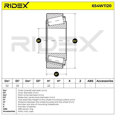 Łożysko Koła RIDEX 654W1120 654W1120 - foto 5