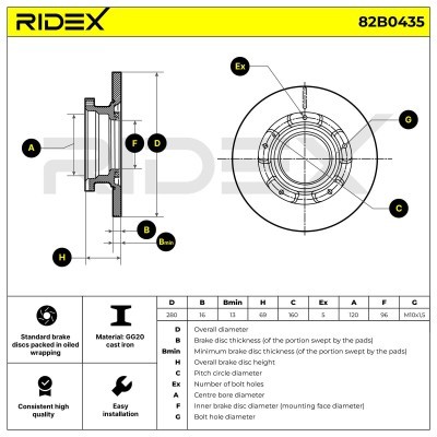 Tarcza hamulcowa RIDEX 82B0435 82B0435 - foto 4