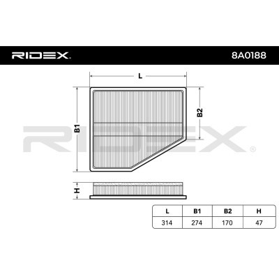 Filtr Powietrza RIDEX 8A0188 8A0188 - foto 3