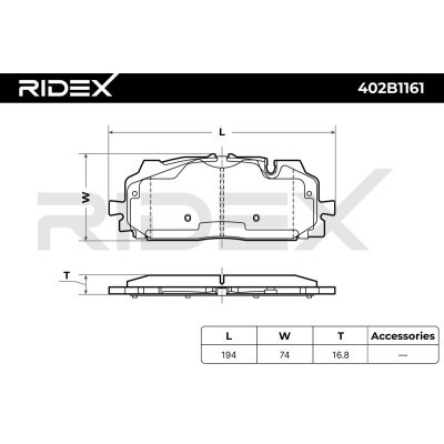 Klocki hamulcowe RIDEX 402B1161 402B1161 - foto 6
